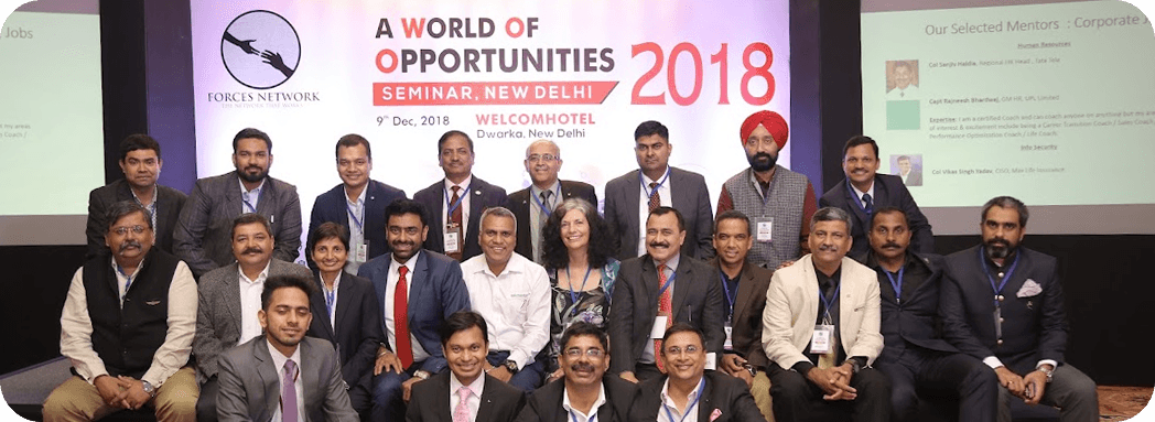 Large group photo from the World of Opportunities 2018 seminar in New Delhi
